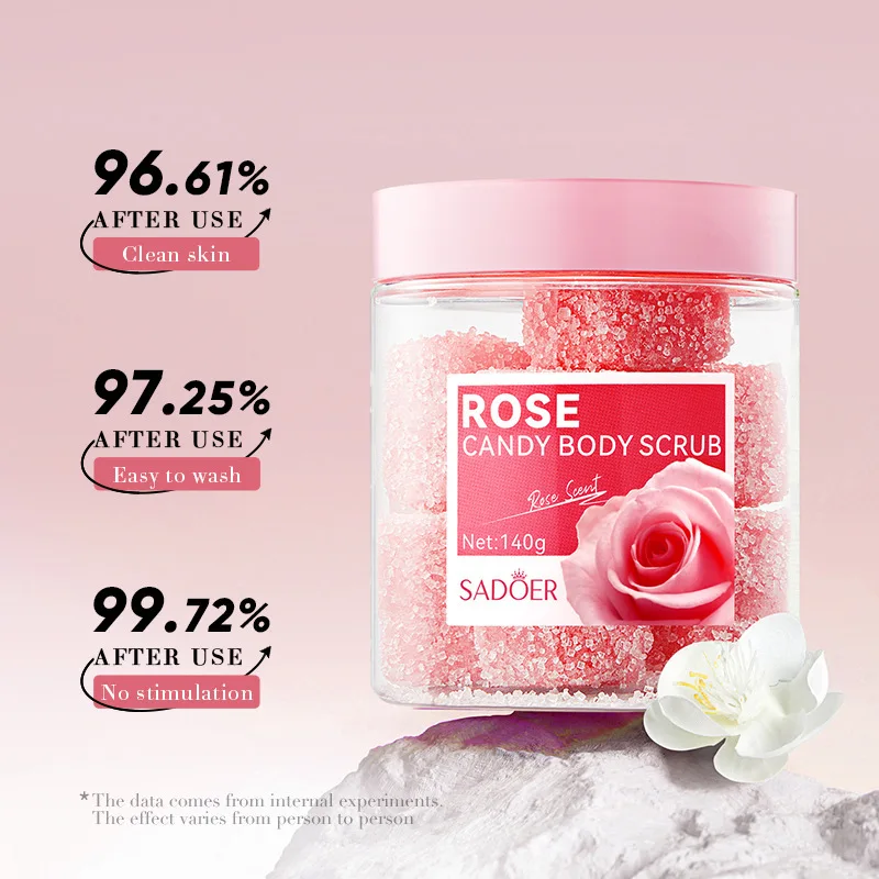 Rose Body Scrub Cremes, feuchtigkeitsspendendes Peeling, Gesicht, Rücken, Körperpeeling, Gesichtspeeling-Creme, Hautpflege, 140 g