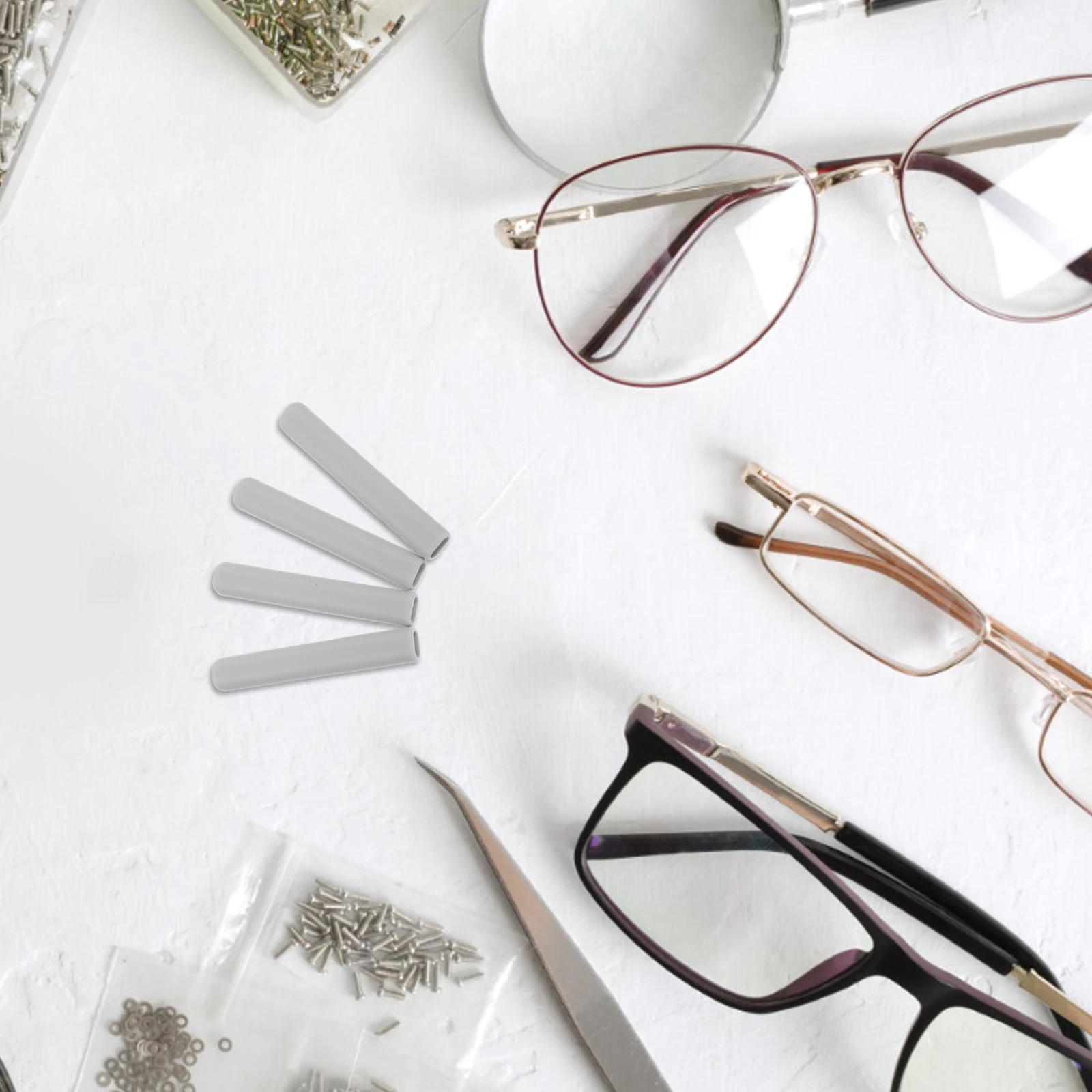 

2 Pairs Non-slip Earmuffs Cover Leg Legs for Glasses Cushions Hooks Eyeglass Temple Sleeves Protectors Double