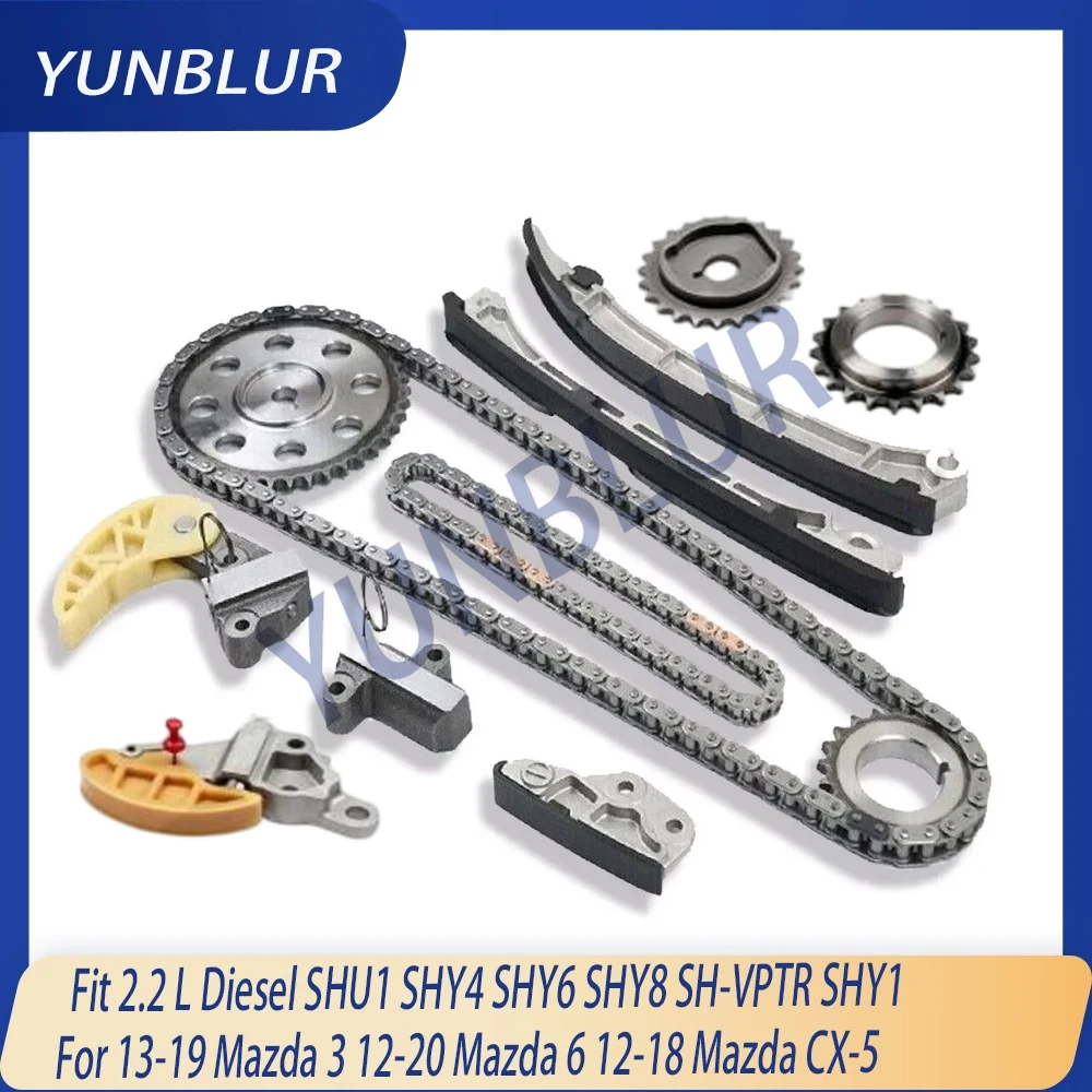 Engine Parts Timing Chain Kit Fit 2.2 L Diesel SHU1 SHY4 SHY6 SHY8 SH-VPTR SHY1 For 13-19 Mazda 3 12-20 Mazda 6 12-18 Mazda CX-5