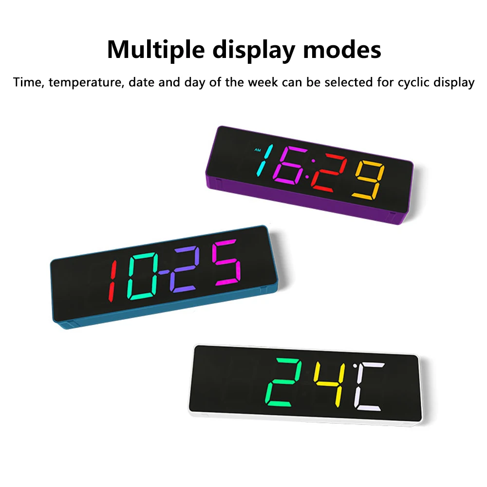 

Colorful RGB Digital Clock With Alarm DIY Kit Microcontroller Soldering Exercise Practical Training Electronic Loose Parts