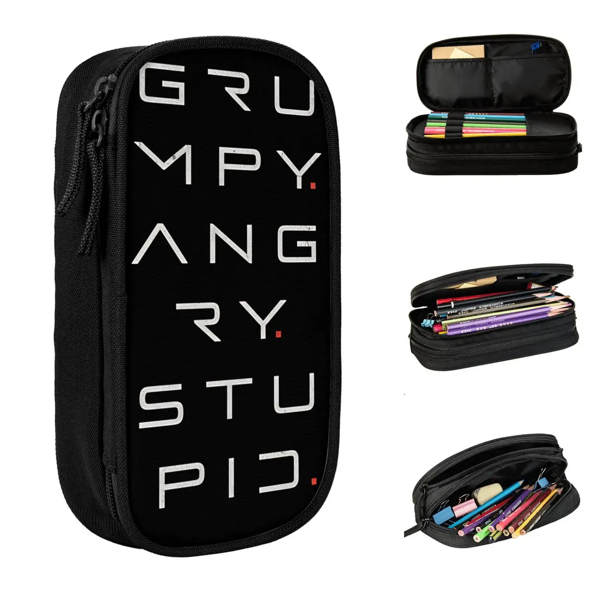 Grumpy Angry Stupid Pencil Cases Creative Project Hail Mary Pen Box Bags Student Big Capacity Office Cosmetic Pencil Box