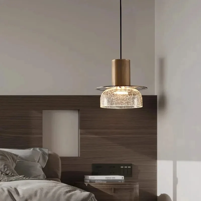 Nordycki projektant popękane szkło żyrandol luksusowe światło lampka nocna lampa wisząca do jadalni sypialnia Bar stolik kawowy Home Decor