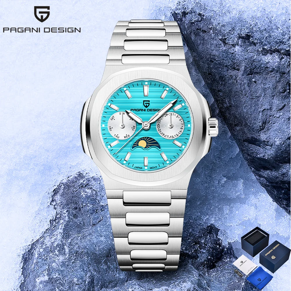 2025Pagani design women's watch fashion quartz watch women's multi-function chronograph moon phase automatic date watch gift box
