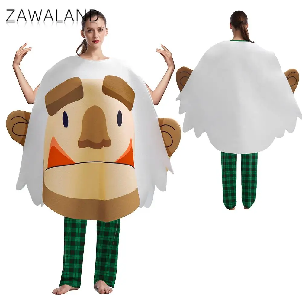 

Zawaland Halloween Party Cosplay Animal Goat Costume Sponge Suit Men Women Carnival Stage Performance Role Play Party Clothes