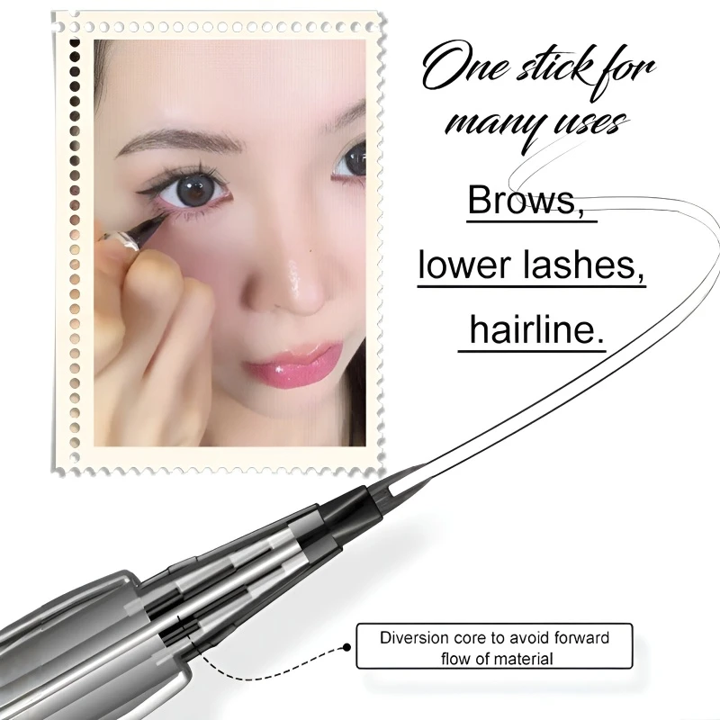 قلم الحواجب المتقاطع قلم الحواجب البري يدوم طويلاً وسهل الإمساك وشم الحواجب مقاوم للماء سائل رقيق كذب من الحرير