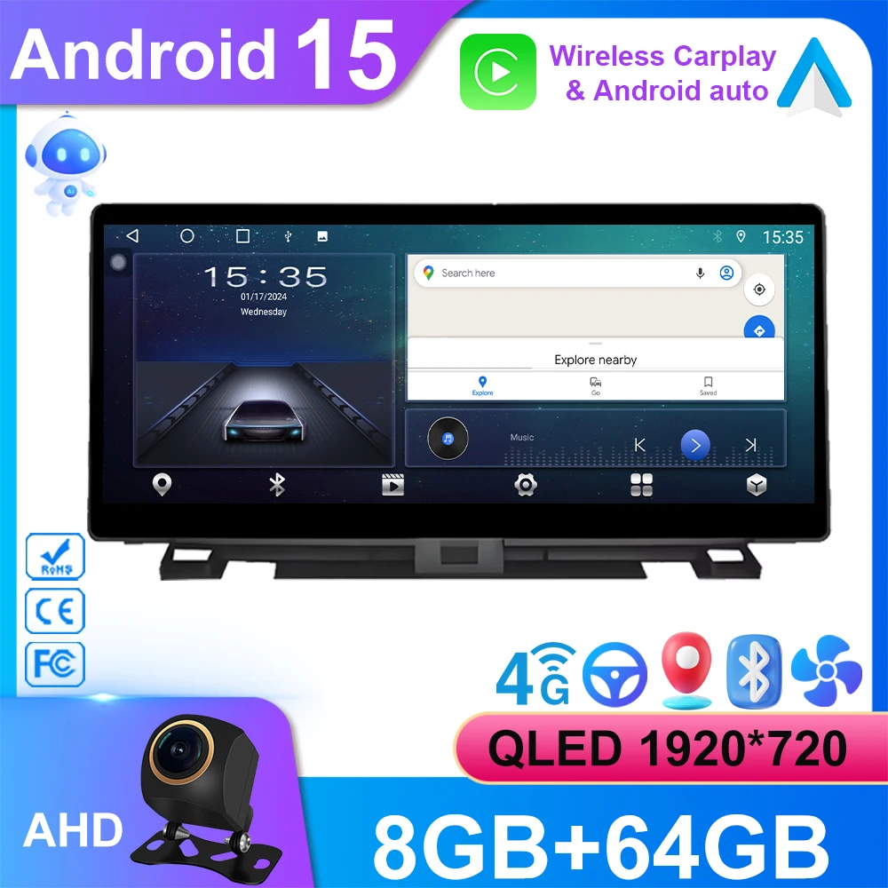 10.25'' Android 15 CarPlay For Lexus NX NX200 NX200T NX300h 2014-2021 Navigation WiFi Car Accessories Stereo Multimedia