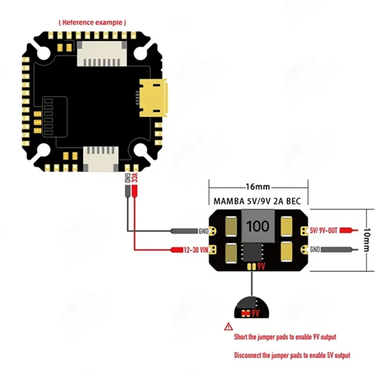 【Compre ahora】Mini placa BEC MICRO 2A BEC 5V 9V conmutable 3-6S para piezas de drones DJI Air Unit FPV