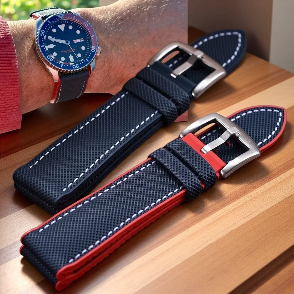 Fkm Rubber Dive Watch Strap 20Mm - 20 mm, 22 mm, 24 mm