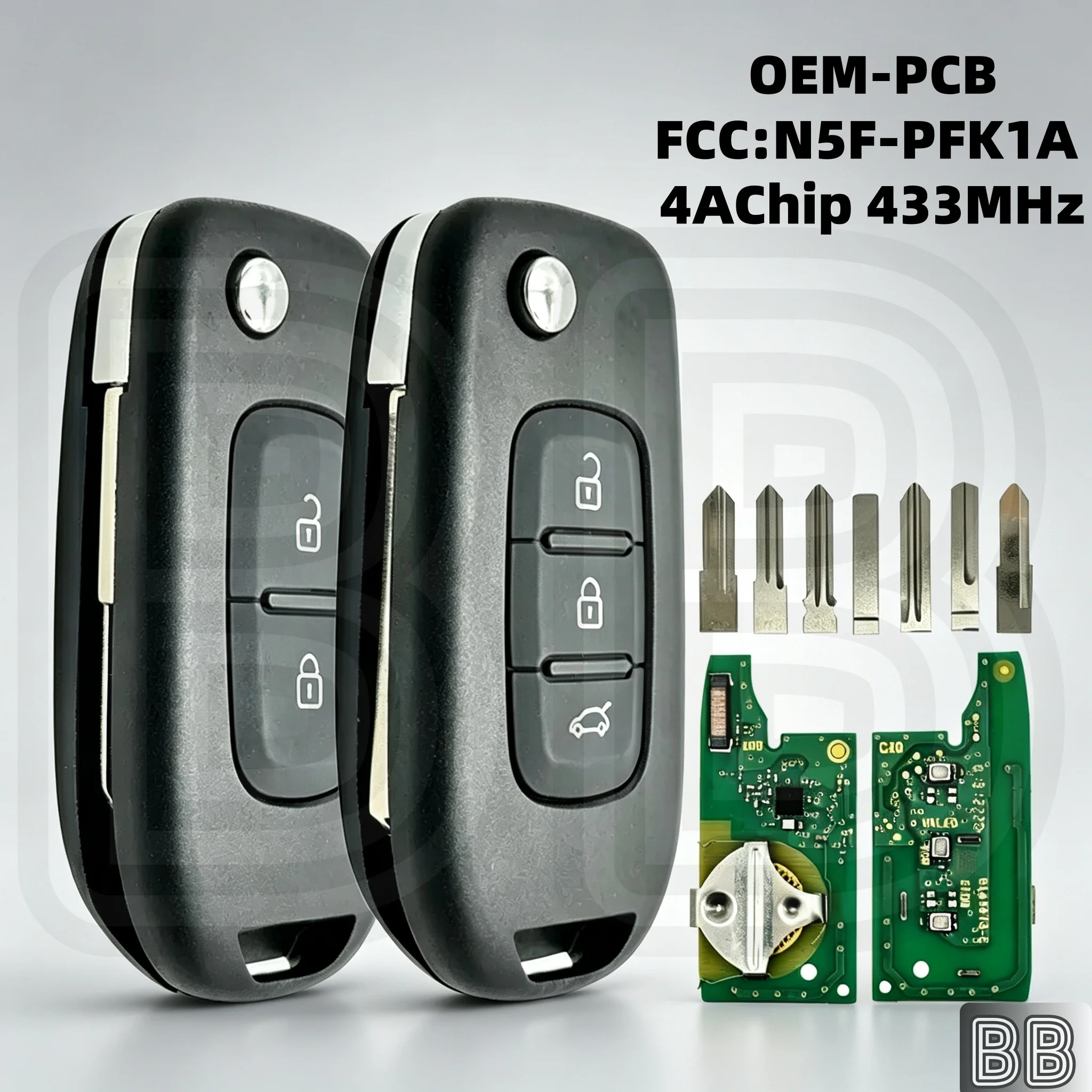 Oem-Pcb Fcc:N5F-Pfk1A 4Achip 433Mhz for Renault Logan Duster Sandero Oroch Smart Remote Key