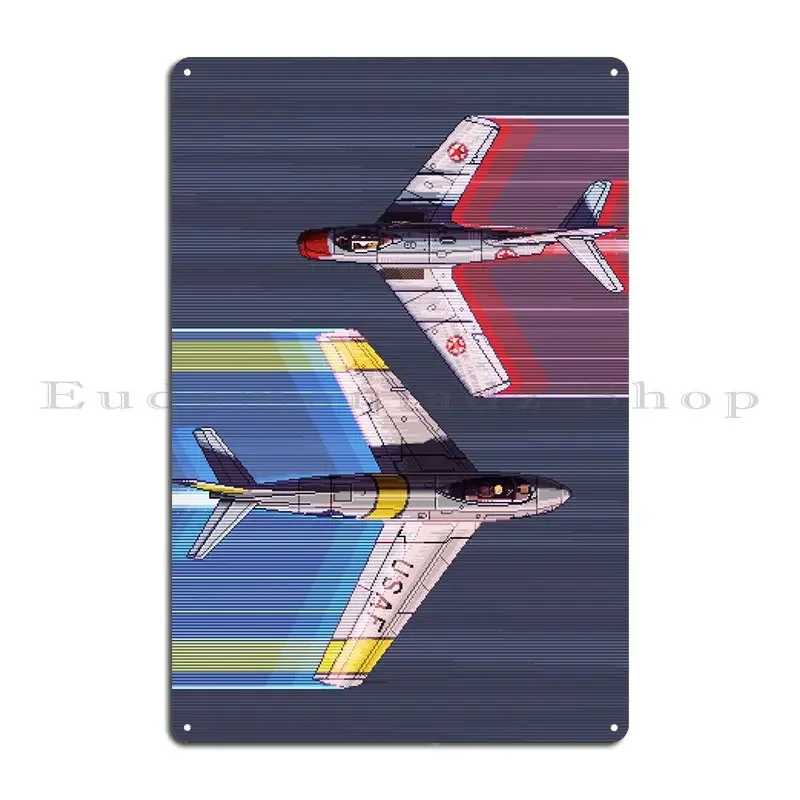 Pixel Art Mig Alley Metal Plaque Poster Club Decoration Design Wall Cave Decoration Tin Sign Poster