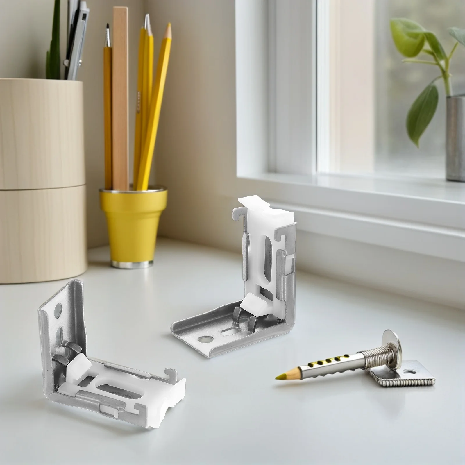 20Pcs Blind Mounting Brackets Mini Metal Window Shade Clips Vertical Blind Repair Tabs Replacement Accessories DIY Installation