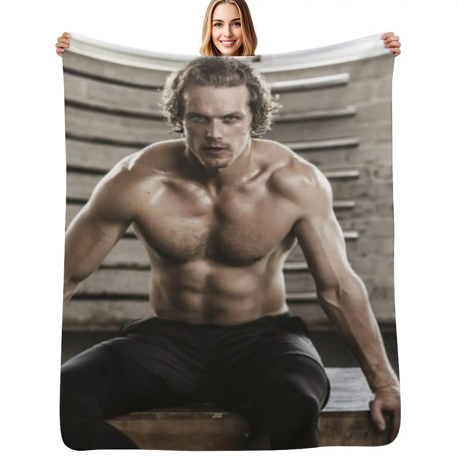 Sam Heughan Throw Blanket Durable Warm Blanket for Daily Home Use