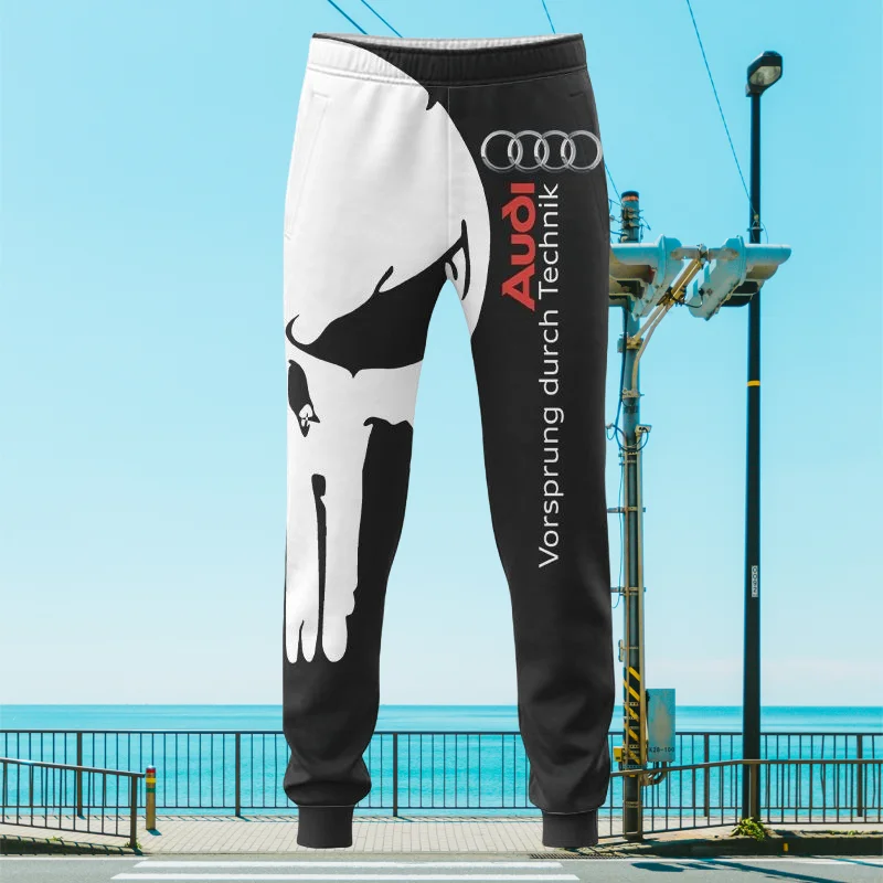 ยอดนิยมโลโก้ Audi กางเกง 3D พิมพ์ Skeleton Man แฟชั่นคุณภาพสูงผู้ใหญ่ Breathable สบายๆกางเกงกลางแจ้ง