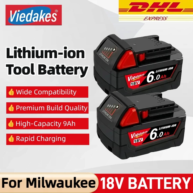 

New 18V 9.0Ah For Milwaukee M18 Battery Li-Ion Replacement Battery, For Milwaukee 18V 48-11-2830 0730-20 Tools battery