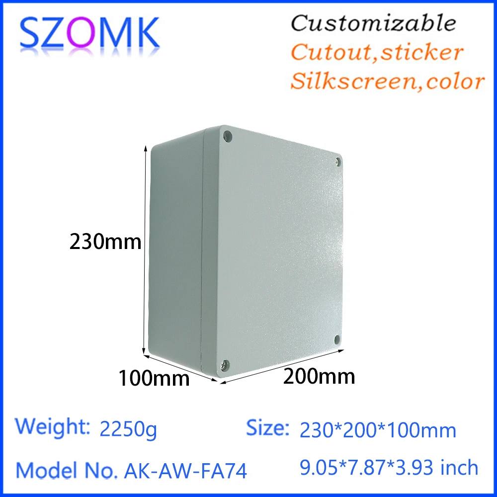 230x200x110mm Aluminum Electrical Enclosures Aluminum Die Casting Alloy Box Oem Power Distribution Junction Box