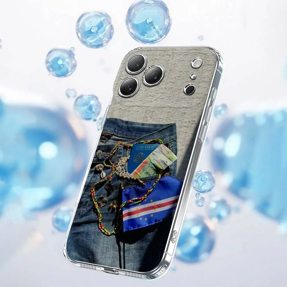 Africa Cape Verde Passport Flag Phone Case For iPhone 12,16,11,14,13,17,15 Plus,Pro,Max,Plus,E,Air,Mini Transparent Cover #2