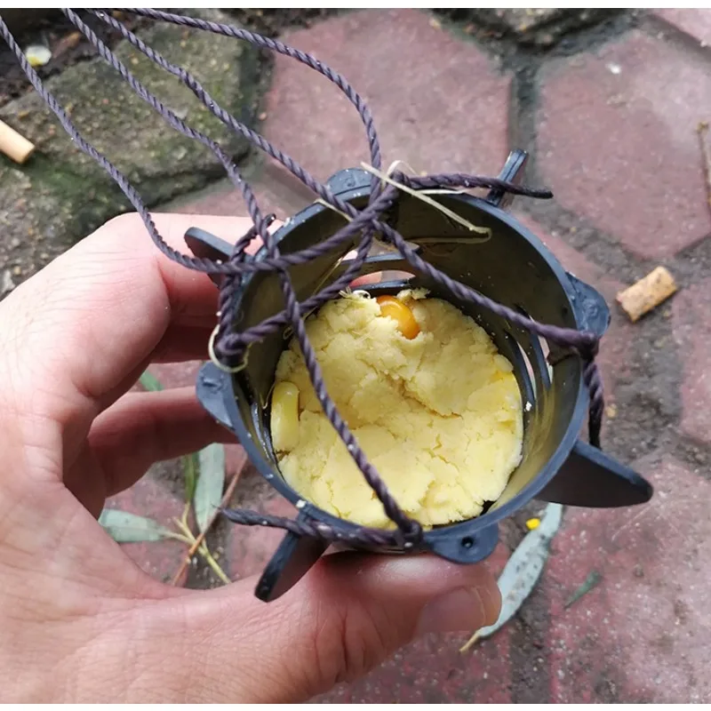 2Pcs Carp Fishing Trap Bait Cage - PVC Feeder Cage with Multiple Entrances Black Adjustable for Various Fishing view 3