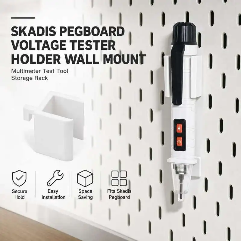 Pegboard Electrical Test Meter Stand Wall Hanging Voltage Detector Storage Support Rack