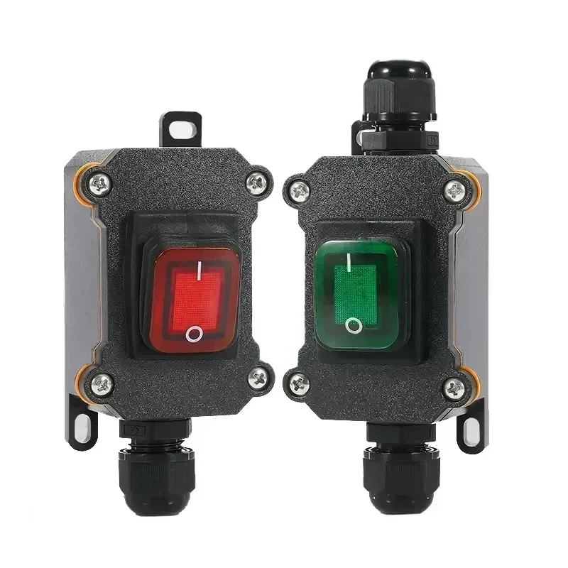 Rain Proof Dustproof Junction Box 220V 16A High Power Waterproof Marine Outdoor Rocker Switch 12V 24V IP65 Screw Mount