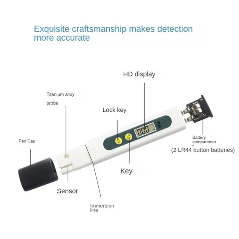 Handheld TDS Water Test Pen Digital Water Tester Water Quality Analysis Meter Water Purity Check Measurement PH Meters