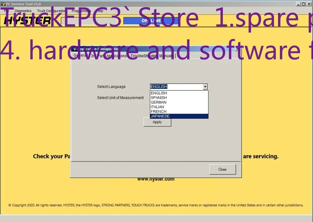 

TruckEPC3 Hyster & Yale PC Services Toolv 5.5 PCST +License для мульт-ПК