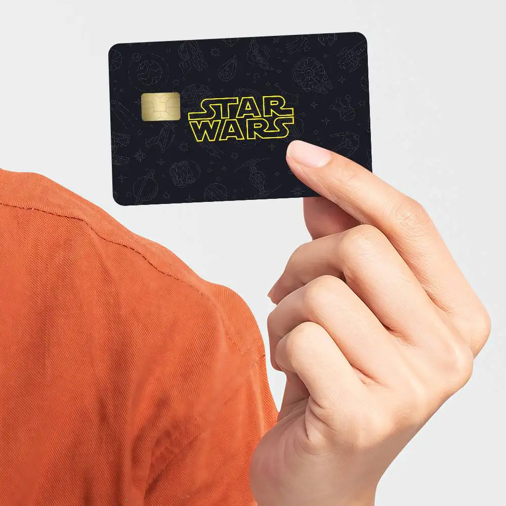 Movie S-Star W-Wars Cool Bank Credit Cards Bus Pass Stickers Cool Decoration Waterproof 4PCS Card