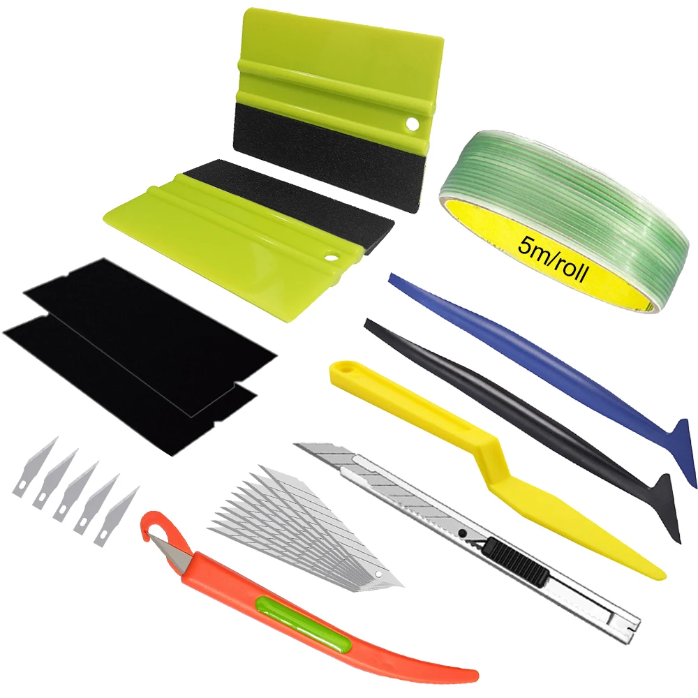 Design Line Knife Tape Window Tint Kit Felt Squeegee Vinyl Cutter Utility Knife Blades Micro Corner Squeegee Wrap Tools
