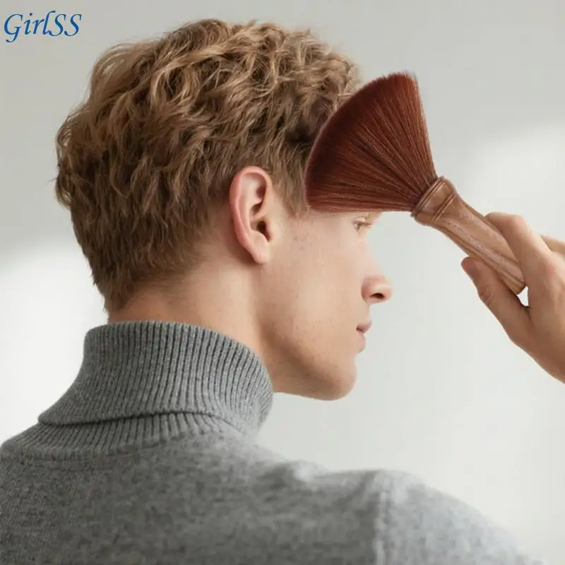 

Натуральная деревянная щетка для стрижки волос, щетка для шеи, для салона, домашнего использования, эргономичная ручка, чистая