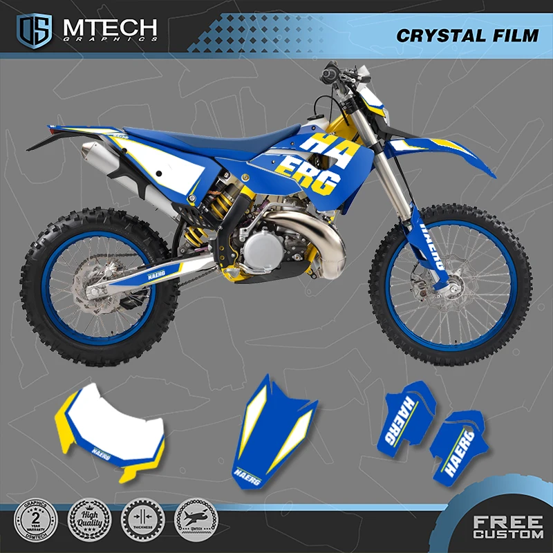 DSMTECH Motorcycle Fairing Graphics Background Decals Stickers for Husaberg TE 2011 2012 Number Name Custom 001