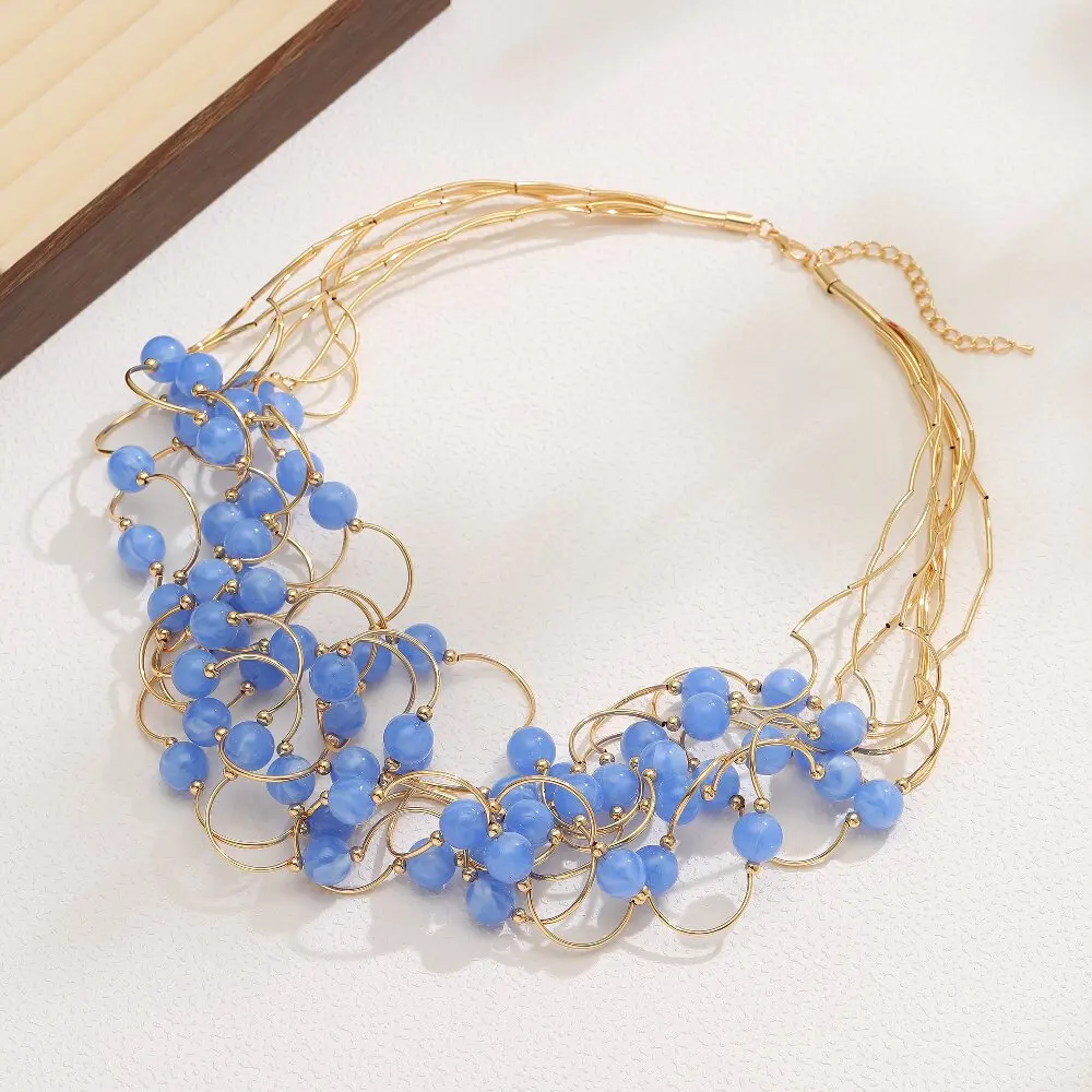 STRATHSPEY Mode Neue Lange Unregelmäßige Kupfer Rohr Halskette Für Frauen Aussage Chunky Multi Lay Schmuck – Detail 32