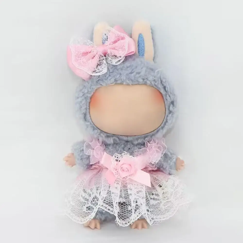 Mini ropa de muñeca de peluche, mono de dibujos animados, estilo Animal, dinosaurio, tiburón, vaca, ropa de muñeca, falda de regalo, 17cm, 10cm