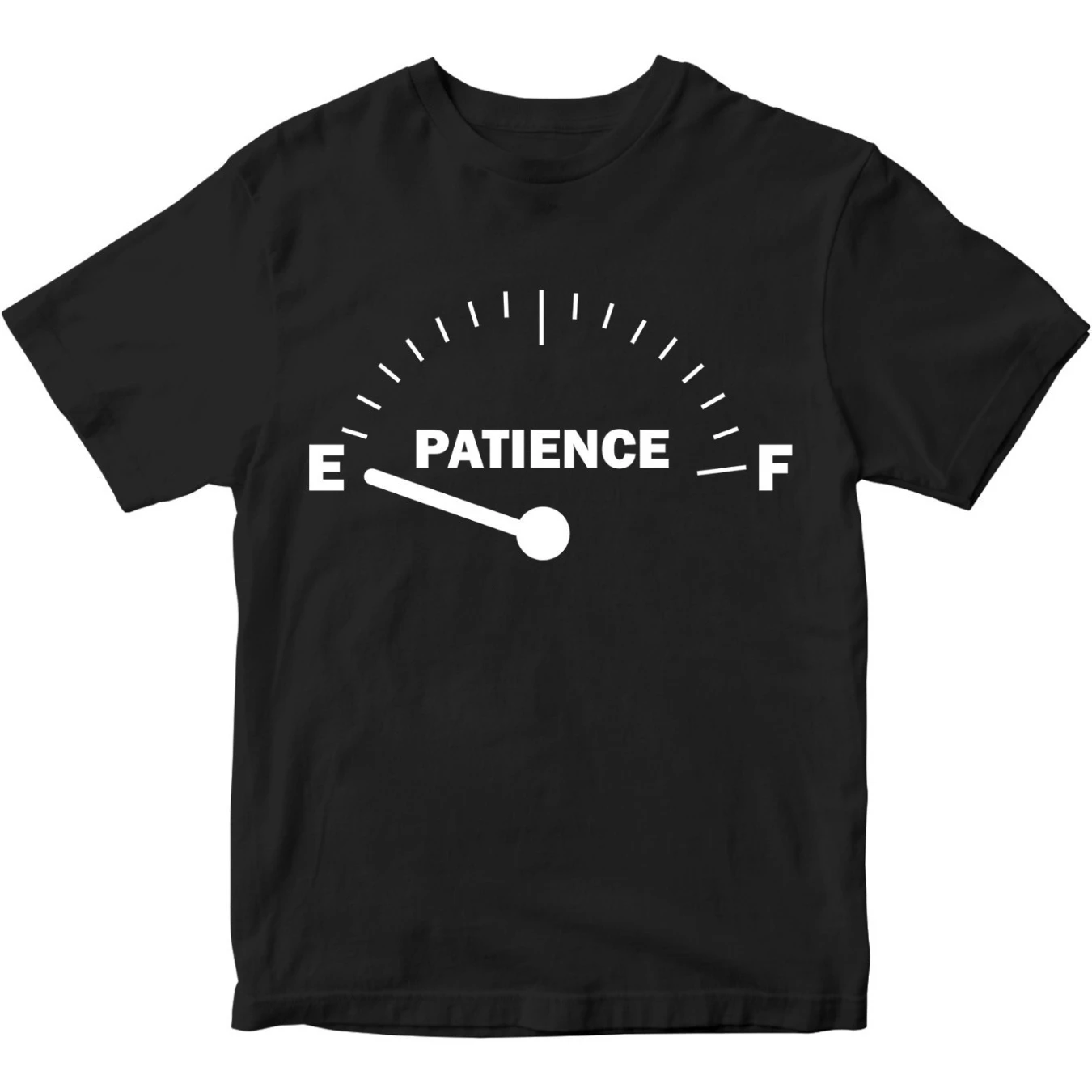 

Patience Gauge Graphic Humorous Design T-Shirt 100% Cotton O-Neck Short Sleeve Summer Casual Mens T-shirt Streetwear