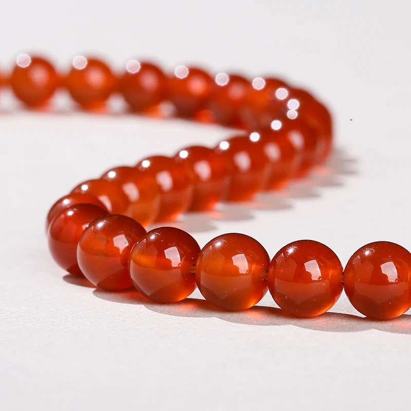 7A Natural  Stone Red Agate Bead Round Carnelian Onyx Loose Spacer Beads For Jewelry Making Diy Bracelets Necklace Accessory