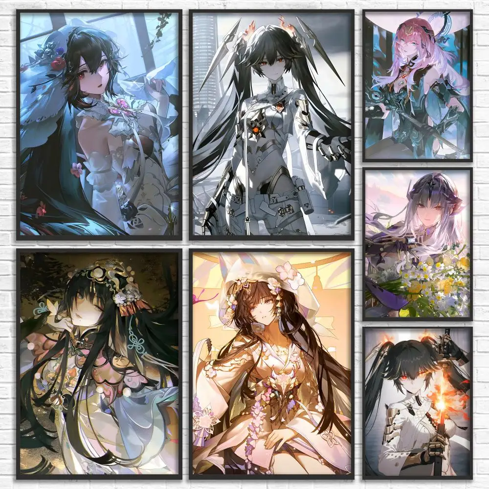 Video Game P-Punishing Gray Raven Poster Canvas Mural For Interior Walls Crease-Free Beautiful For Living Room Bedroom