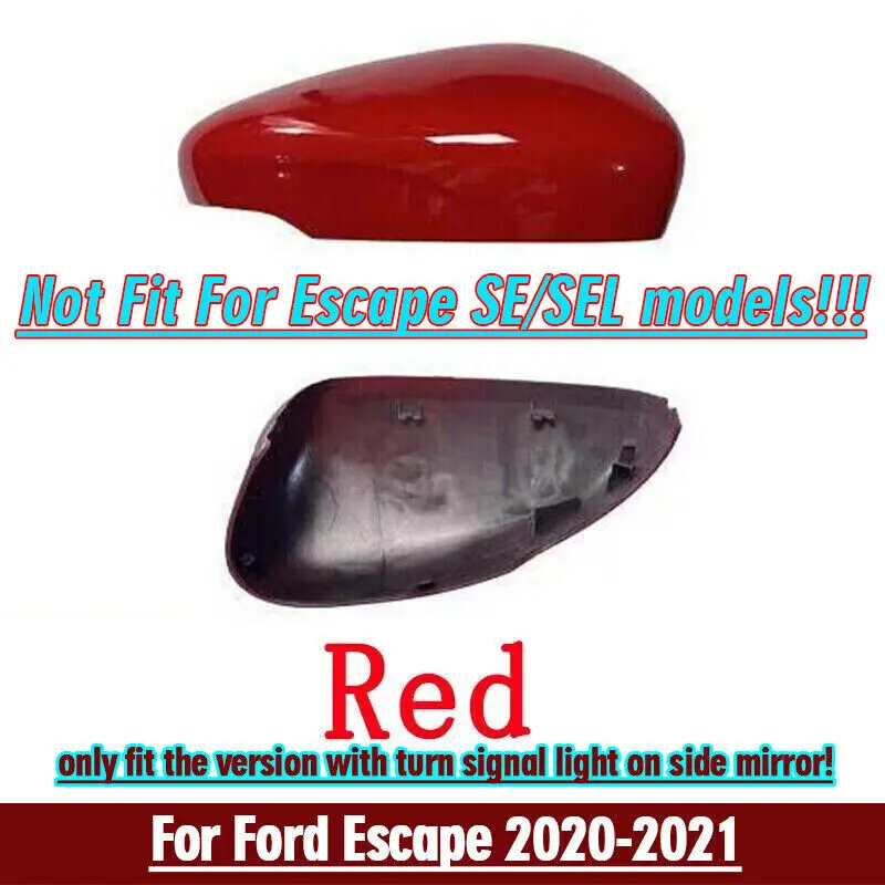 

For Ford Escape 2020-2021 Left Red With Turn Signal Hole Side Mirror Cover