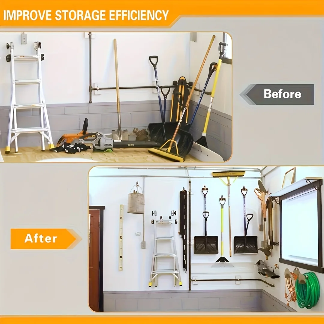 1pc Heavy Duty Steel Garage Wall Hooks Wall Mount Storage for Tools Bikes Ladders Garden Supplies view 6
