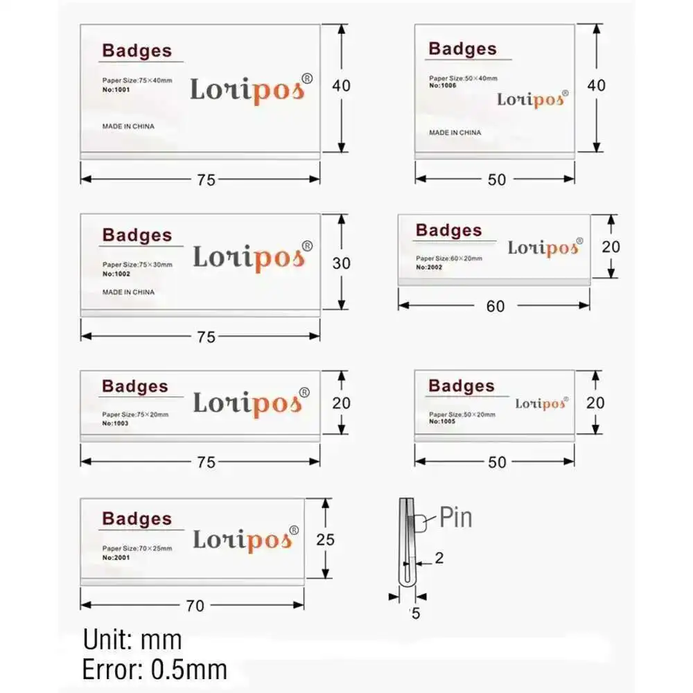 Pin-on Acrylic Holder For Id Card Identification Name Plate Id Card Tag Safety Pins Plastic Conference Name Badge Pin On Holder