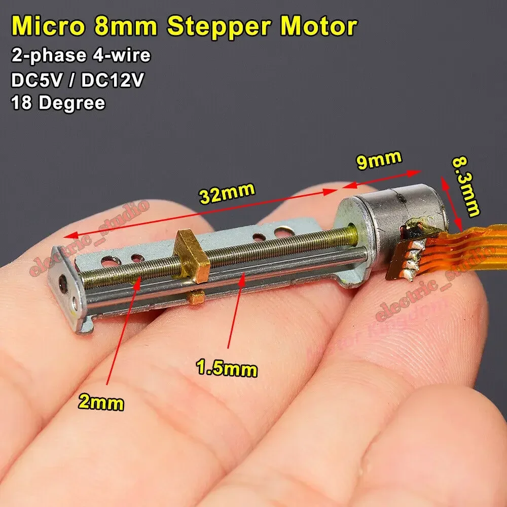 Micro 8mm Precision Screw Stepper Motor 2-phase 4-wire Stroke 30mm Linear Stepping Motor DIY xyz Printer