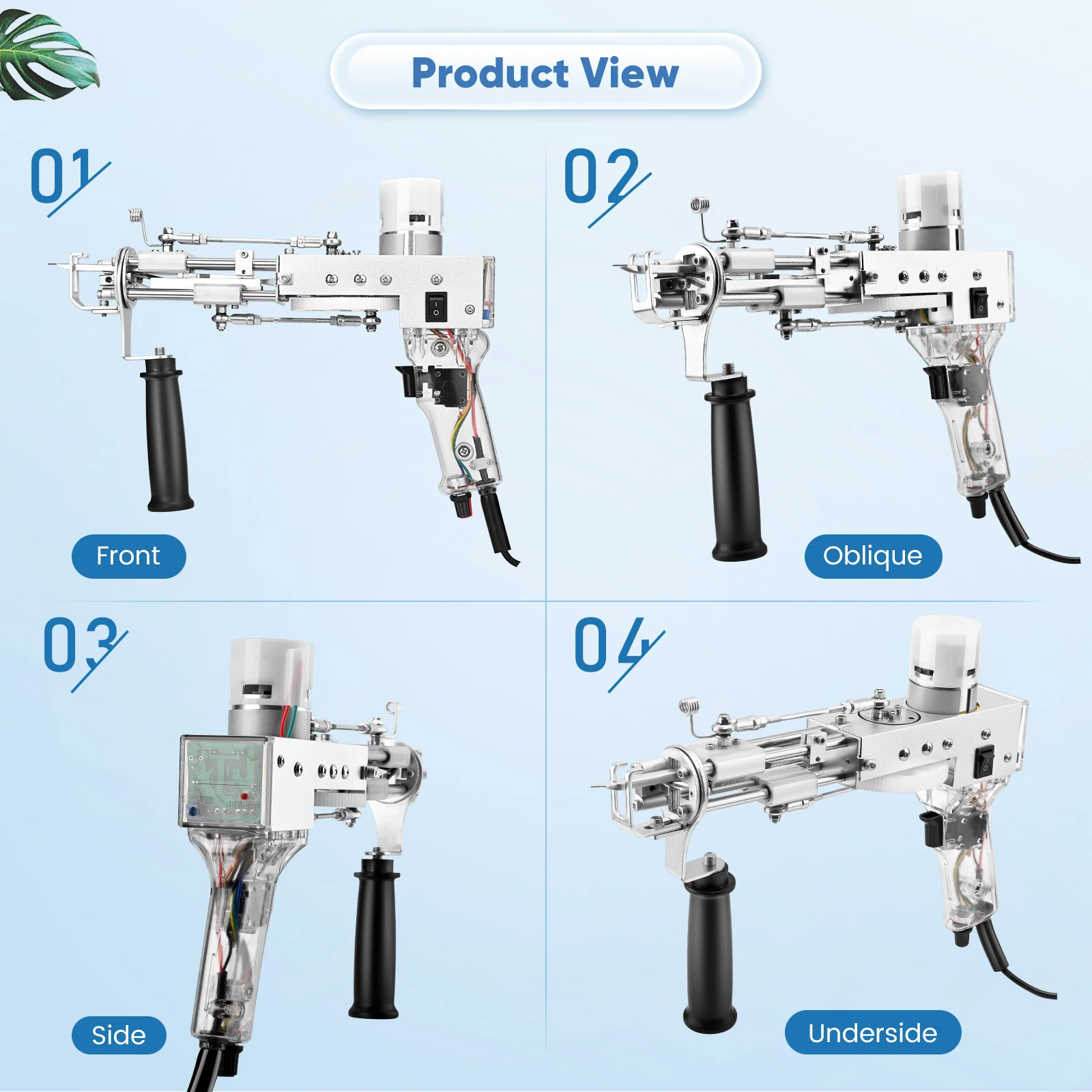 Tufting Gun 2 IN 1 Electric Carpet Tufting Gun Both Cut Pile and Loop Pile Hand Gun Carpet Weaving Flocking Power Tools