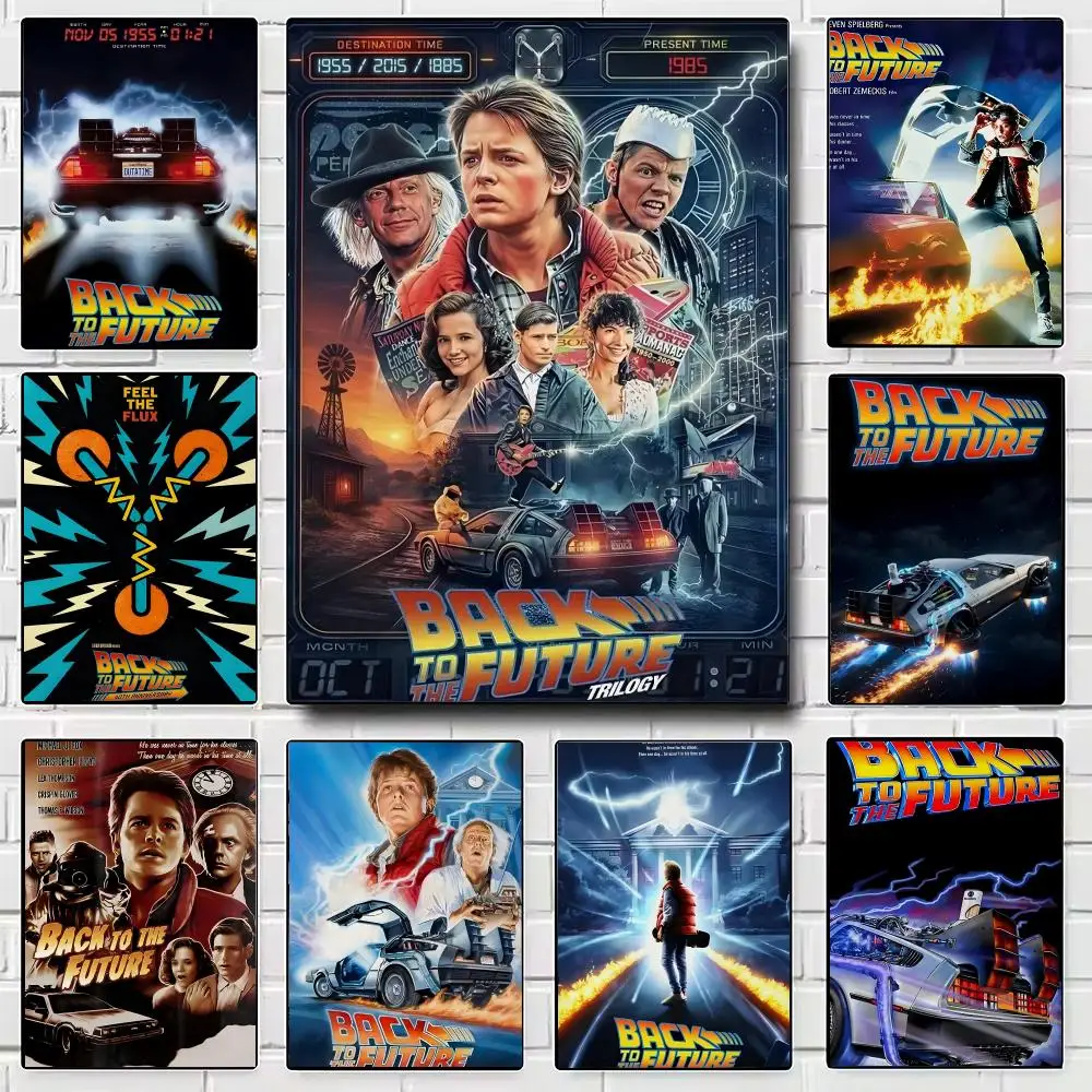 Film B-Back to the F-Future Marty Doc Poster Modern Wall Art for Bedroom Living Room Cafe Bar Aesthetic Home Decor Gift