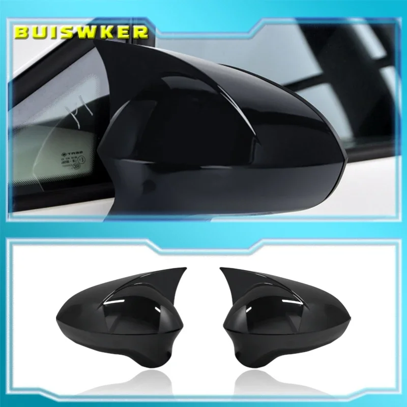 

2 Pieces High Quality ABS Plastic Bat Style Mirror Covers Caps RearView Case Cover Piano Black For Seat Leon MK2 2009-2012