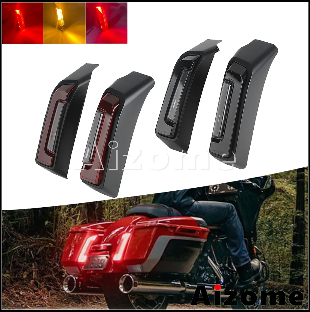 E9 Saddle Bag Rear Light Running Brake Stop Light Motorcycle Filler Light Turn Signal Light For Harley Touring Road Glide CVO 24