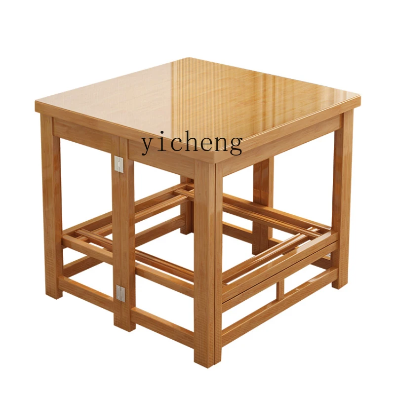 Tqh Baking Fire Rack Household Solid Wood Folding Kang Table Winter Bamboo Square Simple Dining Table Warm