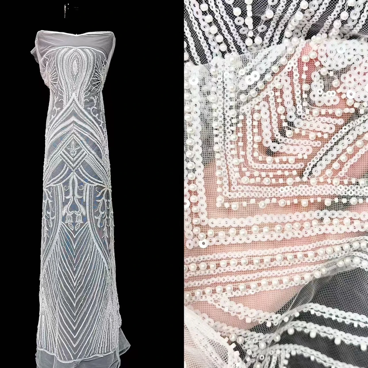 Afrykańska koronka, srebrna, najnowsze nigeryjskie koronki, wysokiej jakości tkanina z cekinami, siatka koronkowa, francuska koronka z cekinami SZ1676