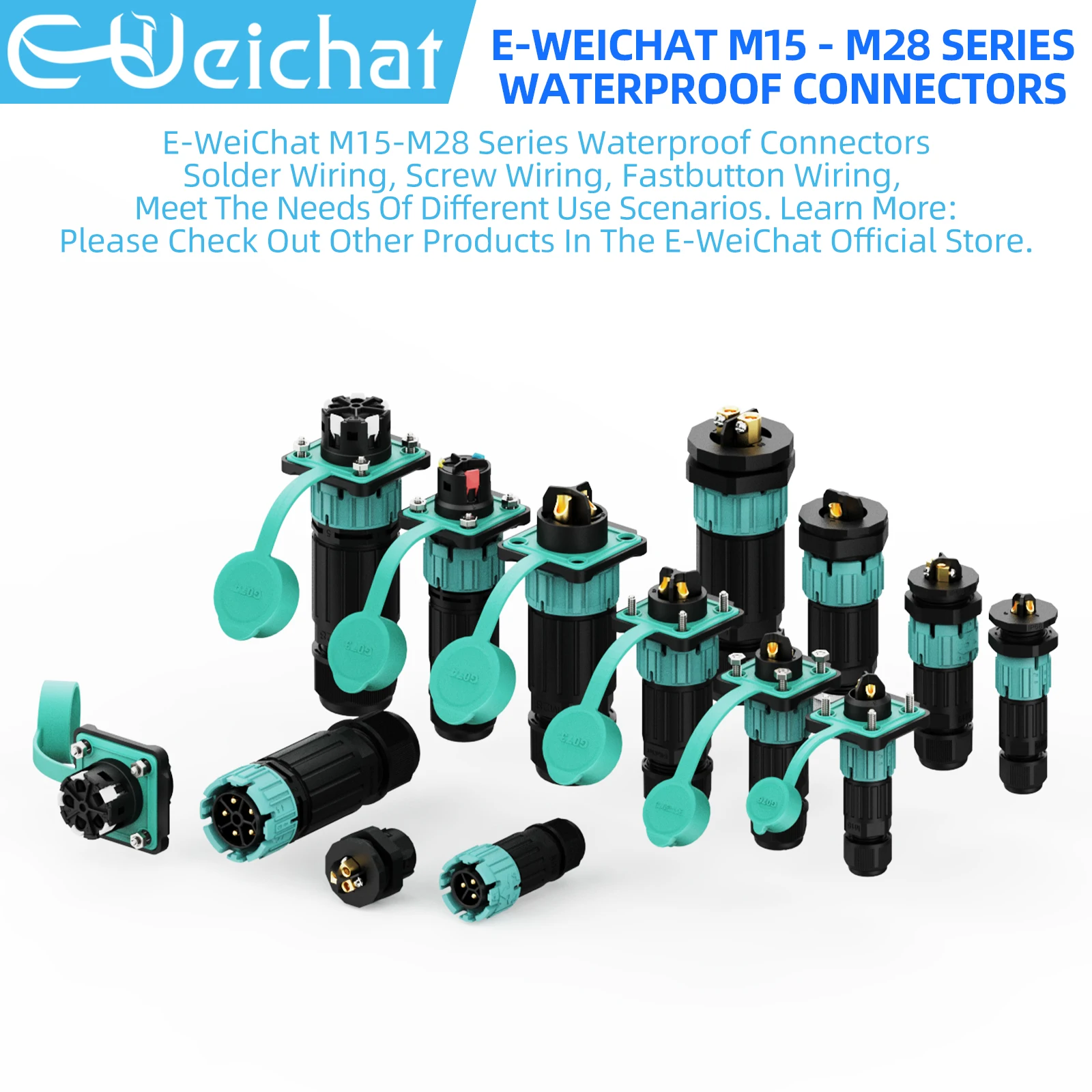 M15-M28 Waterproof Connector IP68 Circular Aviation Electrical Connector Rotary Unlocking Thread Socket BeforePanel