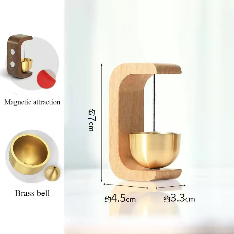 New Magnetic Inhalation Home Wind Chime Beech Car Into The Door To Remind The Bell Copper Bell Walnut Room Decor Ornament