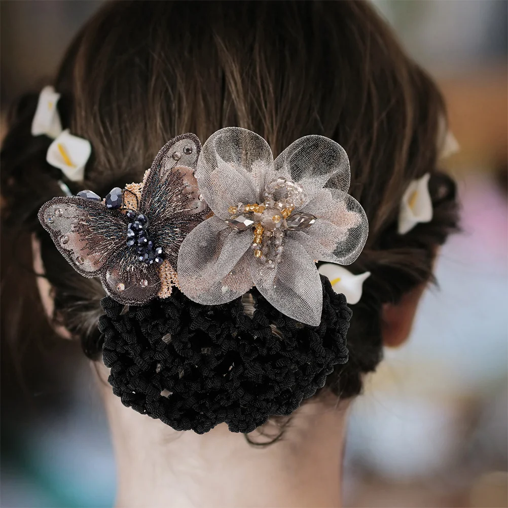 

2 шт., сетка для волос-бабочки для булочек, мягкий материал, стильный дизайн, простой в использовании, летные посещания, медсестры, выпускного вечера, свадебные вечеринки