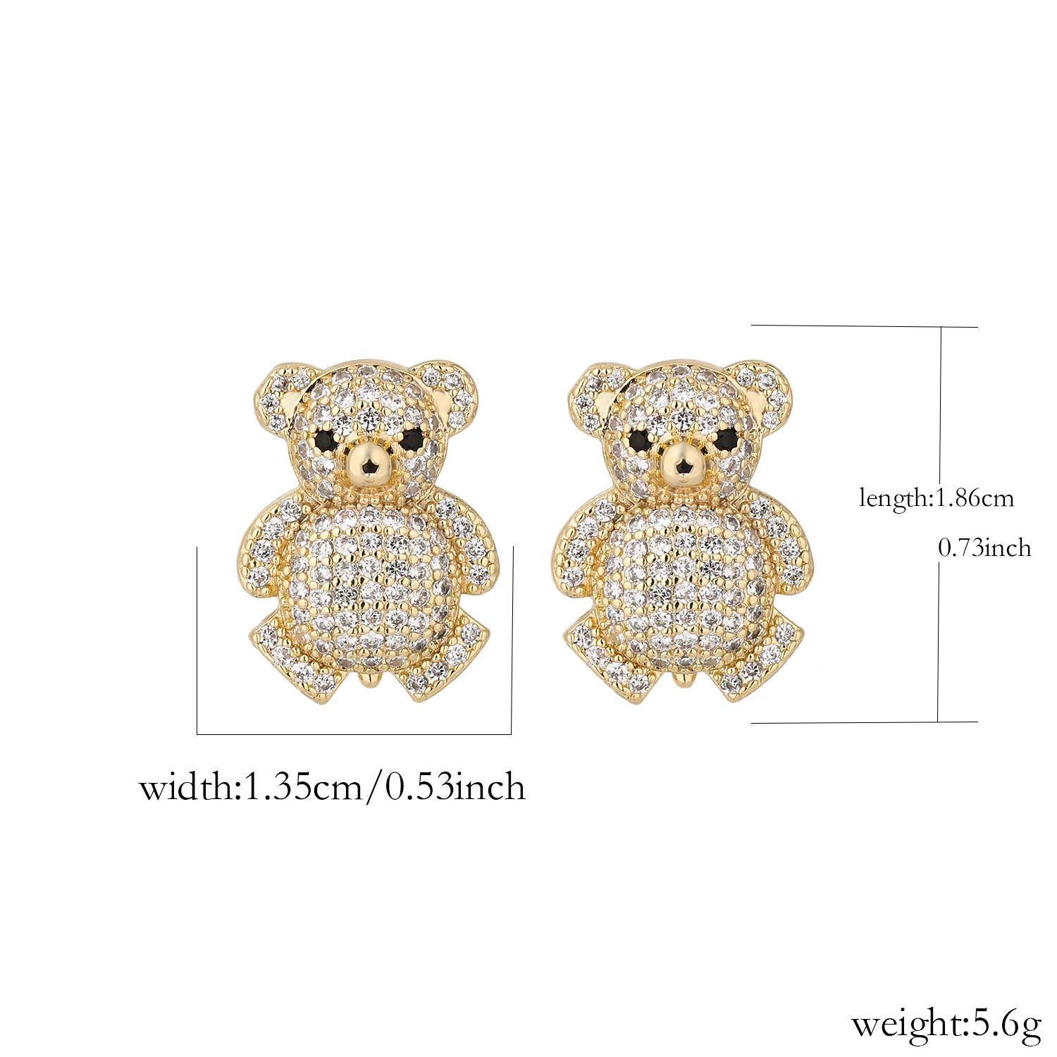 

Free Shipping on Light Luxury Colorful Bear Fashionable and Elegant yet Youthful and Energetic Niche Earrings