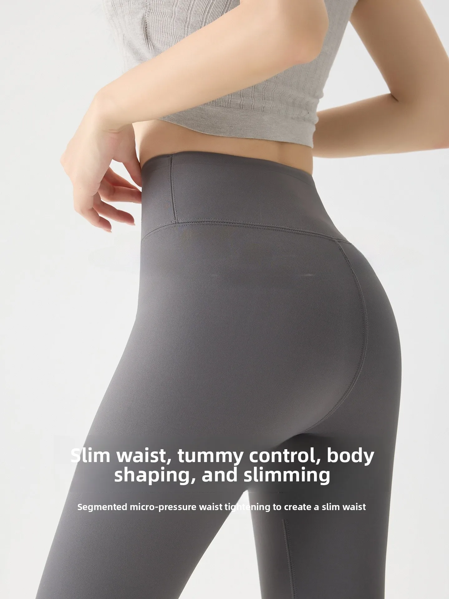 Damskie spodnie do jogi z wysokim stanem, ocieplane, ze skóry ekologicznej, jesienno-zimowe, plus size, modelujące brzuch i podnoszące pośladki.