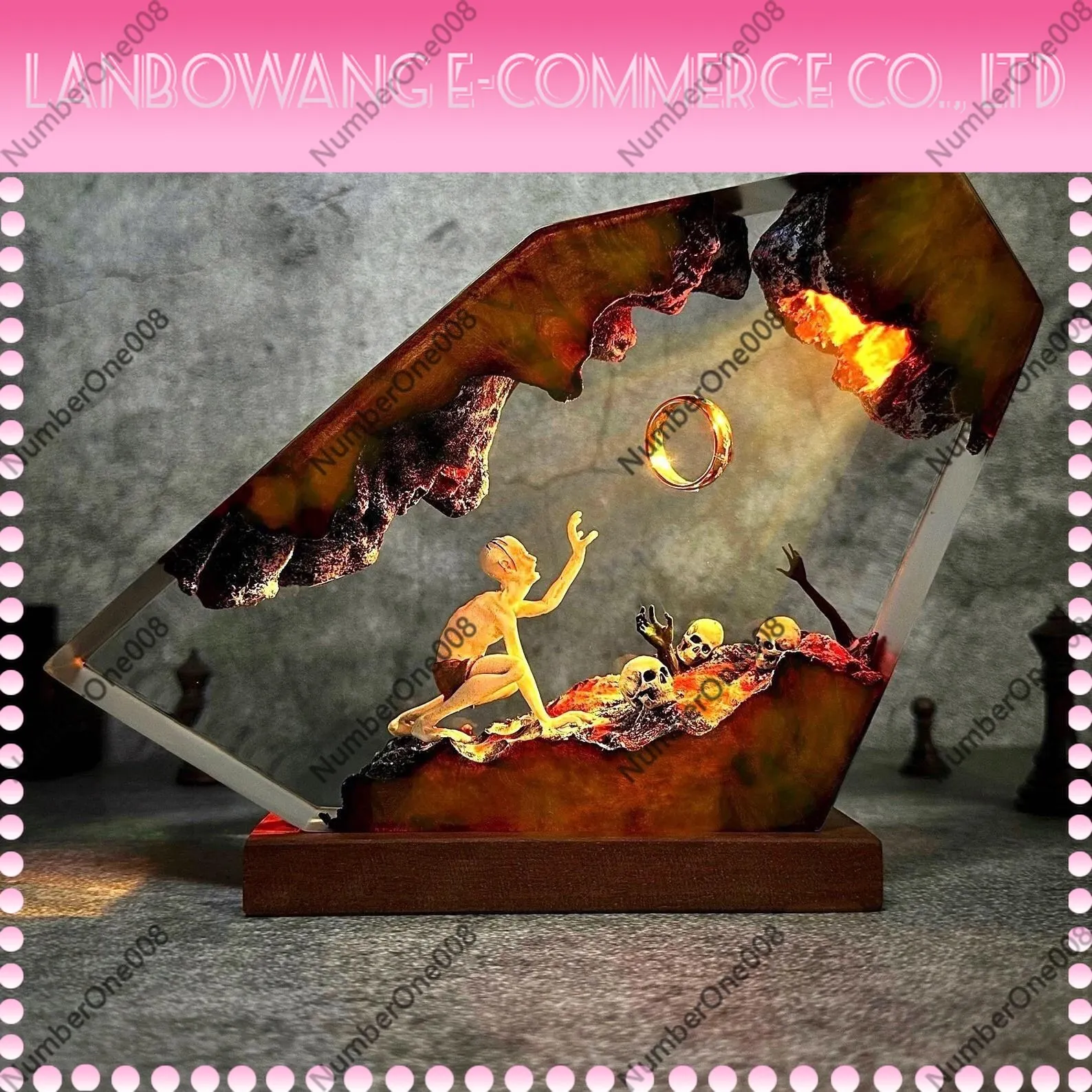Epoxy Resin Ring Lamp Fantasy World Night Light Magic LED Dimmable Ornament for Halloween Christmas Gift Home Decor